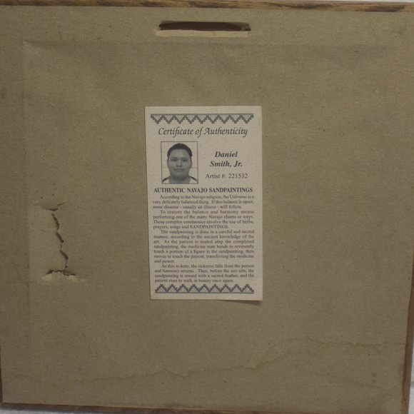 Authentic Navajo Sandpainting by Daniel Smith Jr - Picture 4 of 6